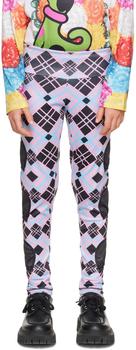 商品CHOPOVA LOWENA | SSENSE Exclusive Kids Pink & Blue 'Tartan Tennis Ball' Leggings,商家SSENSE,价格¥825图片