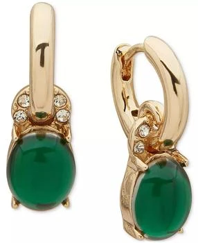 Anne Klein | Gold-Tone Stone & Crystal Dangle Huggie Hoop Earrings,商家Macy's,价格¥124