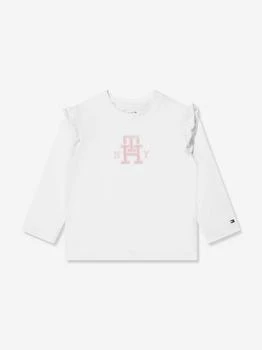 推荐Baby Girls Monogram Long Sleeve T-Shirt in White商品