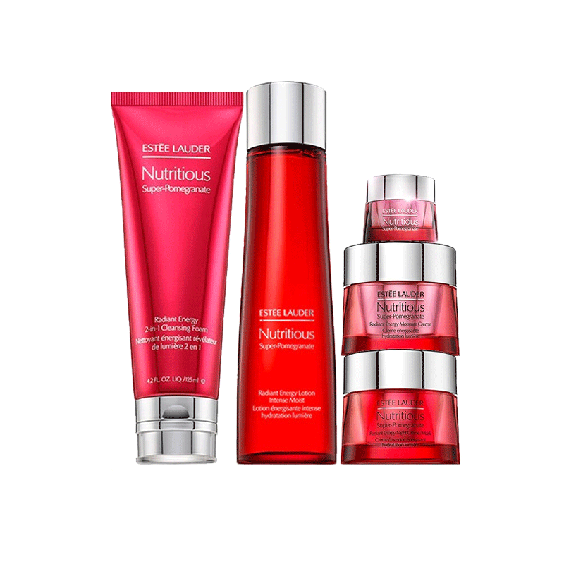 商品Estée Lauder | 雅诗兰黛红石榴套盒护肤礼盒红石榴洁面 红石榴鲜活亮采红石榴五件套(日晚霜+洁面+水+眼霜),商家RYM,价格¥1349图片