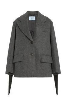 推荐Prada - Oversized Single-Breasted Wool Jacket - Grey - IT 44 - Moda Operandi商品