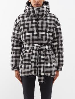 推荐Houndstooth-jacquard hooded down ski jacket商品