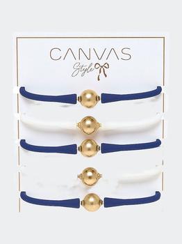 商品Bali Game Day 24K Gold Bracelet (Set of 5) Royal Blue & White,商家Verishop,价格¥906图片