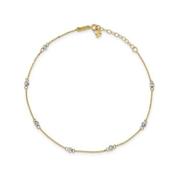 Macy's | Bead Anklet in 14k Yellow and White Gold,商家Macy's,价格¥3346