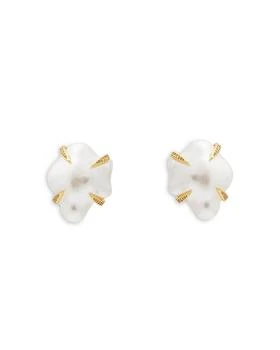 Kenneth Jay Lane | Pronged Imitation Pearl Stud Earrings, 1"L,商家Bloomingdale's,价格¥524