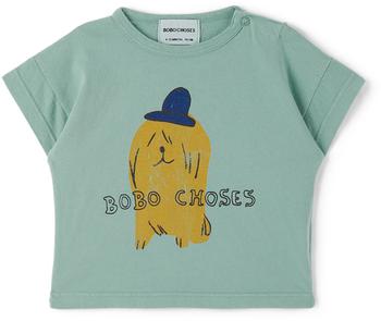 BOBO CHOSES | Baby Green Dog In The Hat T-Shirt商品图片,8.4折