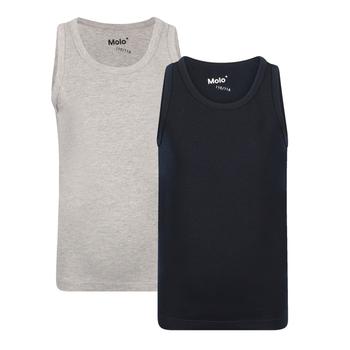 商品Set of underwear tops in navy and melange grey图片