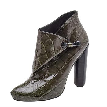 lv长筒靴, [二手商品] Louis Vuitton | Louis Vuitton Olive Green Croc Embossed Patent Leather Ankle Booties Size 37.5商品图片 8.2折, 满1件减$100, 满减