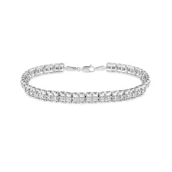 商品.925 Sterling Silver 1/10 Cttw Diamond Double-Link 7'' Tennis Bracelet (I-J Color图片