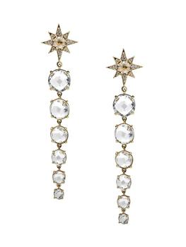商品Anzie | Aztec Celeste 14K Gold, White Topaz & Diamond Graduated Drop Earrings,商家Saks Fifth Avenue,价格¥7098图片