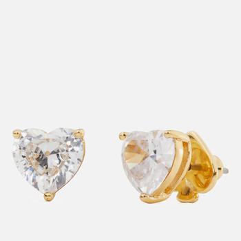 kate spade new york, Kate Spade | Kate Spade New York Women's Heart Studs - Clear/Gold商品图片 5折