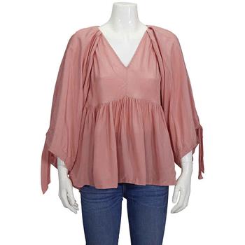 product 3.1 Phillip Lim Ladies Dusty Pink Empire Waisted V Neck Top image