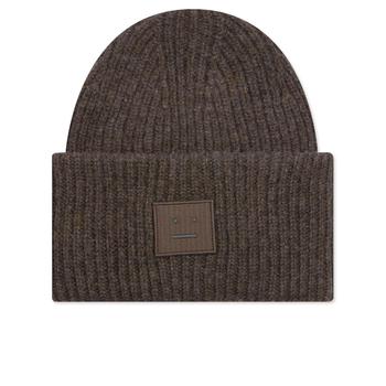Acne Studios Face Logo Beanie - Grey/Brown product img
