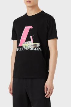 Emporio Armani | EMPORIO ARMANI 男士黑色棉质短袖T恤 3L1T8P-1JW5Z-F015商品图片,满$100享9.5折, 满折