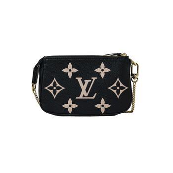 推荐Louis Vuitton Mini Pochette Accessories Bicolor Monogram Empreinte Leather Black商品