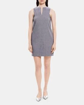 推荐Slit Shift Dress in Linen-Blend Mélange商品