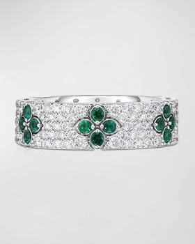 Roberto Coin | 18K White Gold Love in Verona Diamond and Emerald Ring, Size 6.5,商家Neiman Marcus,价格¥65197