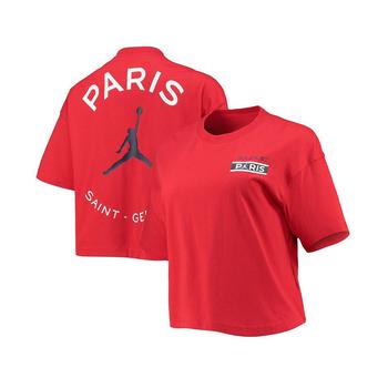 Jordan | Women's Brand Red Paris Saint-Germain Logo Cropped T-Shirt商品图片,