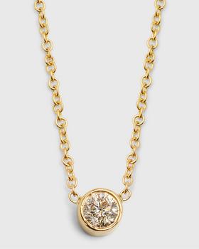 推荐14k Gold Large Bezel Diamond 0.25ct Necklace商品