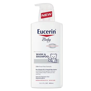 product Eucerin Baby Body Wash and Shampoo With Pro-Vitamin B5 and Natural Shea Butter, 13.5 oz image