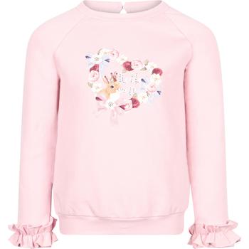 Balloon Chic | Floral heart print long sleeved shirt with ruffled detailing in pink商品图片,3.9折×额外8.5折, 额外八五折