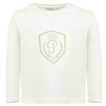 Patachou | Ivory Emblem Motif Long Sleeve T Shirt商品图片,额外7.5折, 额外七五折