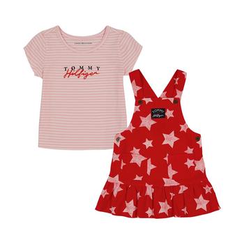 Tommy Hilfiger | Baby Girls Star Pinafore and Logo Shirt, 2 Piece Set商品图片,6折×额外7折, 额外七折