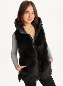 商品DKNY | Hooded Puffer Vest With Faux Fur Front,商家DKNY,价格¥376图片