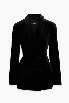 商品Theory | Double-breasted cotton-blend velvet blazer,商家THE OUTNET US,价格¥1911图片