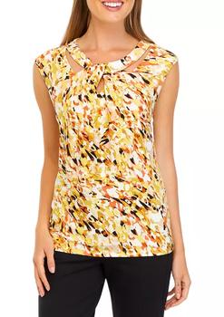 product Women's Short Sleeve Twist Neck Printed Top image