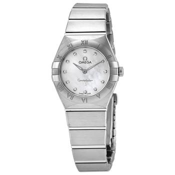 欧米茄星座怎么样, Omega | Constellation Manhattan Quartz Diamond White Mother of Pearl Dial Watch 131.10.25.60.55.001商品图片 7.9折