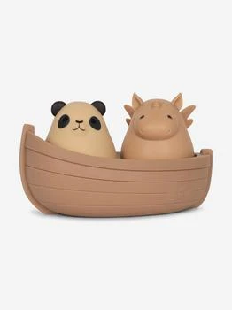 Konges Slojd | Baby Panda And Unicorn Boat Bath Toys in Multicolour (12cm),商家Childsplay Clothing,价格¥181