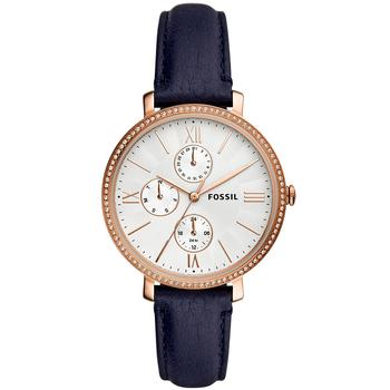 Fossil | Women's Jaqueline rose gold tone multifunction movement, navy leather watch 38mm商品图片,5折