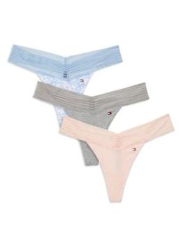 商品Tommy Hilfiger | 3-Pack Lace-Waist Thongs,商家Saks OFF 5TH,价格¥129图片
