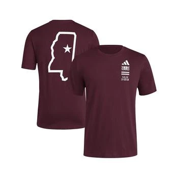 Adidas | Men's Maroon Distressed Mississippi State Bulldogs Reverse Retro Baseball 2 Hit T-shirt,商家Macy's,价格¥224
