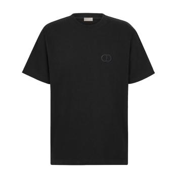 Dior | 【预售3-7天】迪奥  男士黑色纯棉CD刺绣短袖T恤 943J605A0554_C989商品图片,8折×额外9.5折, 包邮包税, 额外九五折