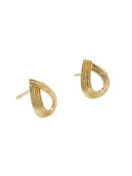 商品Bamboo 18K Yellow Gold Stud Earrings图片