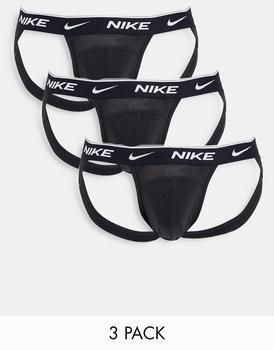 NIKE | Nike 3 pack cotton stretch jock straps in black商品图片,7.5折, $625以内享8折