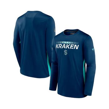 Fanatics | Men's Branded Deep Sea Blue Seattle Kraken Authentic Pro Rink Performance Long Sleeve T-shirt商品图片,