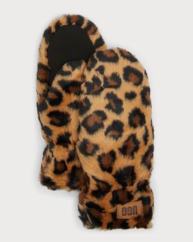 商品UGG | Quilted Leopard-Print Faux Fur Mittens,商家Neiman Marcus,价格¥471图片