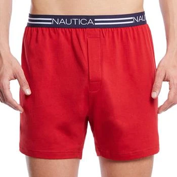 Nautica | Nautica Mens Red Solid Knit Boxers 5.3折