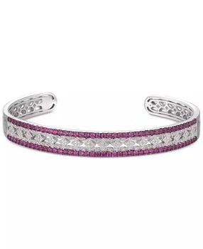 Macy's | Sapphire (1-3/4 ct. t.w.) & Diamond (1/10 ct. t.w.) Bangle Bracelet in Sterling Silver (Also Available in Ruby & Emerald),商家Macy's,价格¥1543