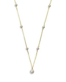 Argento Vivo | Cultured Freshwater Pearl Station Pendant Necklace in 18K Gold Plated Sterling Silver, 16"-18",商家Bloomingdale's,价格¥438