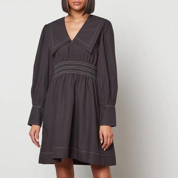 ganni连衣裙推荐, Ganni | Ganni Women's Cotton Poplin Mini Dress - Black商品图片 6折