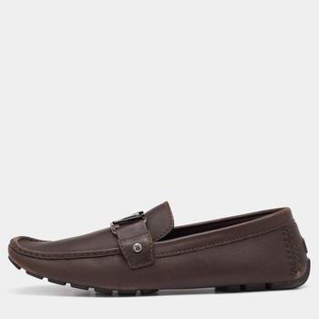 路易威登男鞋价格, [二手商品] Louis Vuitton | Louis Vuitton Brown Leather Hockenheim Slip On Loafers Size 43.5商品图片 满1件减$100, 满减