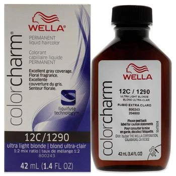 Wella | Color Charm Permanent Liquid Haircolor - 1290 12C Ultra Light Blonde by Wella for Unisex - 1.4 oz Hair Color,商家Premium Outlets,价格¥129