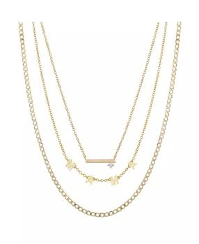 Unwritten | 14K Gold Flash-Plated Cubic Zirconia Mama Layered Pendant Necklaces,商家Macy's,价格¥155