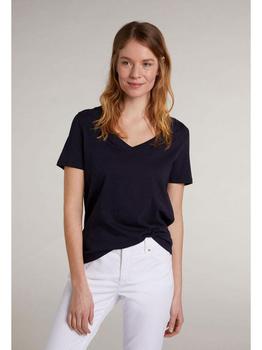 Oui | Oui V-Neck T-Shirt Navy商品图片,满$175享8.9折, 满折