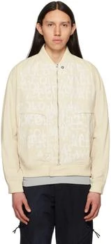 推荐Beige Imprint Bomber Jacket商品