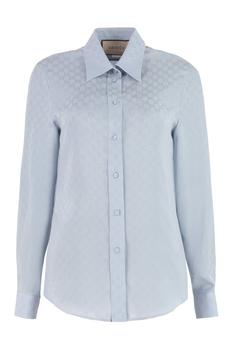 Gucci | Gucci Monogram Jacquard Long-Sleeved Shirt商品图片,
